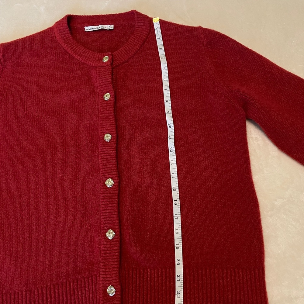 Abercrombie & Fitch Rust Red Cardigan Sweater Large - Picture 7 of 11